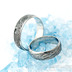 Prima line - voda - Snubní prsten kovaná nerezová ocel damasteel - šířka 5,5 mm