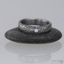 Snubní prsten damasteel - PRIMA + čirý diamant 2 mm,  struktura voda, lept tmavý hrubý, velikost 54, šířka 4,5 mm, profil B