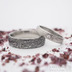 Snubní prsteny damasteel - Prima, voda + diamant 2 mm - vel. 52, šířka 4 mm, lept světlý jemný, profil B a vel. 63, šířka 6,5 mm, lept hrubý tmavý, profil B+CF