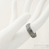 Snubní prsten Prima damasteel, voda -velikost 61, šířka 6,5 mm, tloušťka 1,7 mm, lept tmavý hrubý, profil B+CF - sk1981
