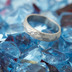 Rocksteel a čirý diamant 2 mm, dřevo - vel 49, š 4 mm, tl střední, 75% SV - Damasteel snubní prsteny - k 1485 (3)