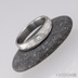 ROCKSTEEL a čirý diamant 2 mm - struktura dřevo, lept 75% světlý - Kovaný snubní prsten damasteel