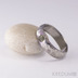 Snubní prsten damasteel a kámen natural - Rock damasteel a přírodní vltavín