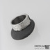 Kovaný nerezový snubní prsten - Draill světlý a vltavín, velikost 51