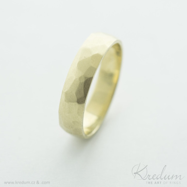Rock Gold yellow - Zlatý snubní prsten - vel.61/5/1,3 mm, mat, SK4689