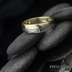 Columba yellow - Zlatý prsten a damasteel, velikost 55
