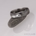 PRIMA a ern diamant 1,7 mm - devo - Snubn prsten kovan nerezov ocel damasteel, S1162