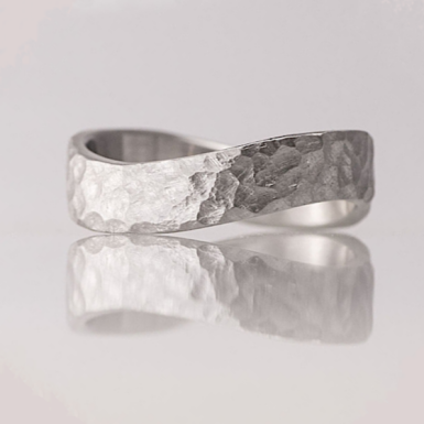 FOREVER Raw - kovan snubn prsten z nerezov oceli