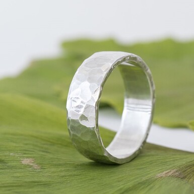 Natura silver - St��brn� kovan� snubn� prsten