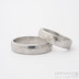 Snubní prsteny damasteel Prima - dámský s moissanite 2 mm do bílého zlata - velikosti 63 a 53 šířka 5 mm