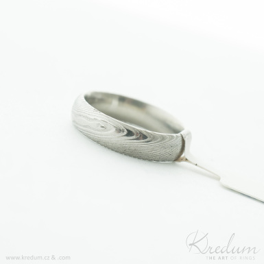 Prima devo - Kovan snubn prsten z nerez oceli damasteel, V4819