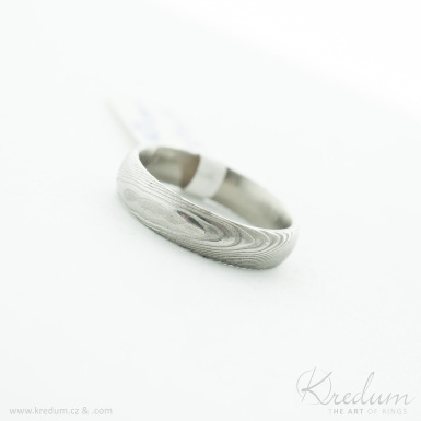 Prima devo - Kovan snubn prsten z nerez oceli damasteel, V4826
