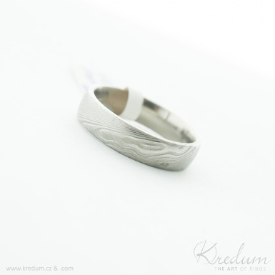 Prima devo - Kovan snubn prsten z nerez oceli damasteel, V4830
