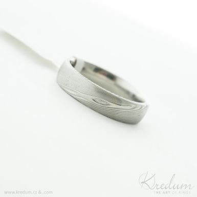 Prima devo - Kovan snubn prsten z nerez oceli damasteel, V4871