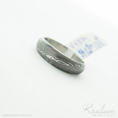 Siona devo - Kovan snubn prsten z nerez oceli damasteel, V4874