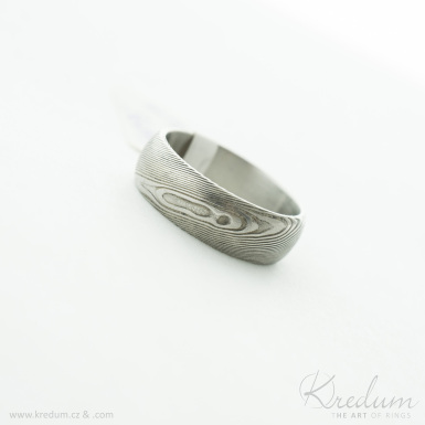 Prima devo - Kovan snubn prsten z nerez oceli damasteel, V4875
