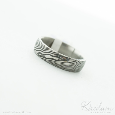Prima devo - Kovan snubn prsten z nerez oceli damasteel, V4885