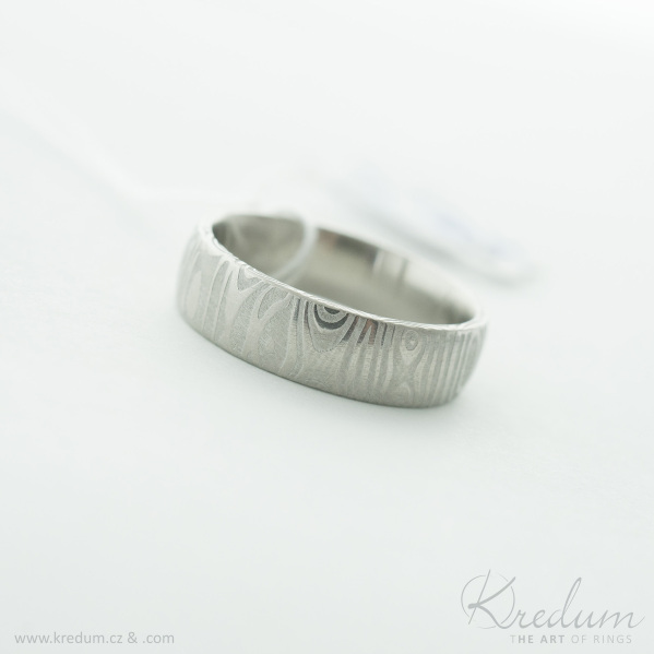 Prima rky - Kovan snubn prsten z nerez oceli damasteel, V4947