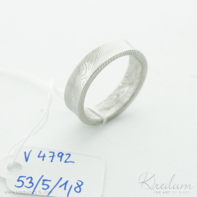 Collium - devo - Kovan snubn prsten se lbkem, ocel damasteel, V4792