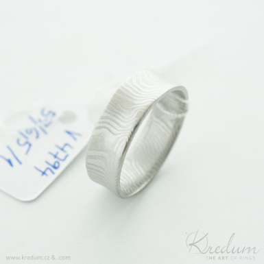 Collium - Kovan snubn prsten se lbkem, ocel damasteel - rky - V4794