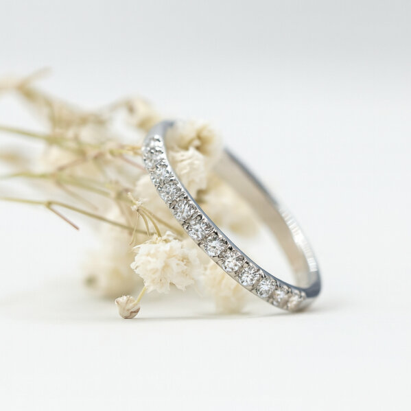 Sirael white - prsten z b�l�ho zlata s brilianty